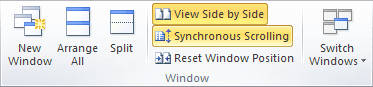 Synchronous Scrolling in Word 2010