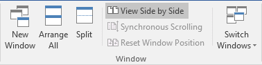 View side by side in Word 2016 View side by side in Word 2016