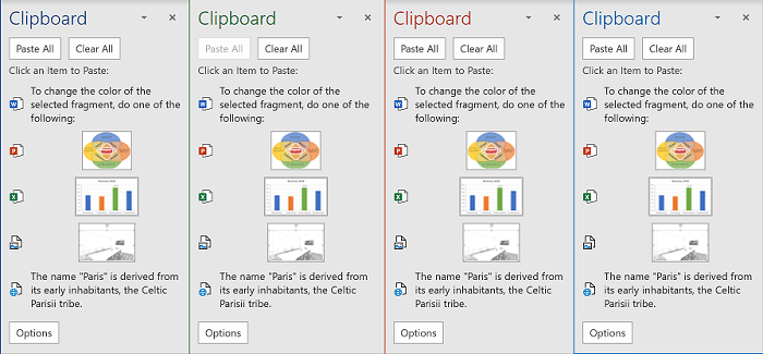 clipboard dialog box launcher.