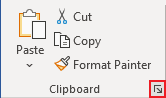 Clipboard launcher in Office 365