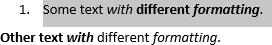 Formatted text in Word 2016 Formatted text in Word 2016