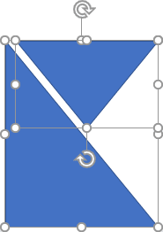 Two triangle shapes selected in PowerPoint 2016