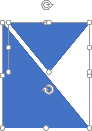 Two triangle shapes selected in PowerPoint 2016 Two triangle shapes selected in PowerPoint 2016