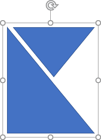 Two triangle shapes grouped in PowerPoint 2016 Two triangle shapes grouped in PowerPoint 2016
