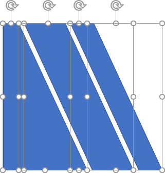 Selected shapes in PowerPoint 2016