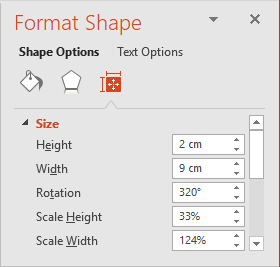 Format shape in PowerPoint 2016