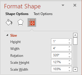 Format shape in PowerPoint 365