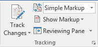 Tracking group in Word 2016