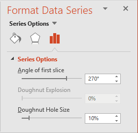 Doughnut Hole Size in PowerPoint 2016