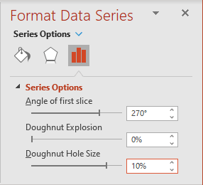 Doughnut Hole Size in PowerPoint 365