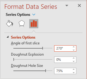 Angle of first slice in PowerPoint 365