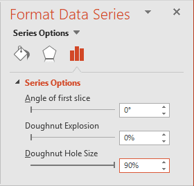 Doughnut Hole Size in PowerPoint 2016