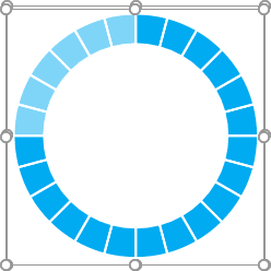 24-parts pie charts in PowerPoint 2016