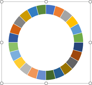 24-parts pie chart in PowerPoint 2016