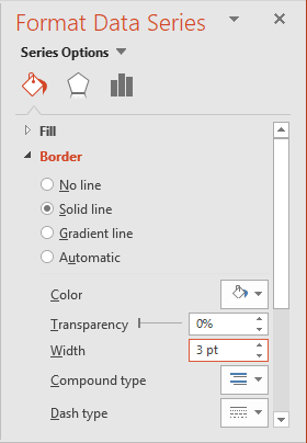 Choose border color and width in PowerPoint 2016