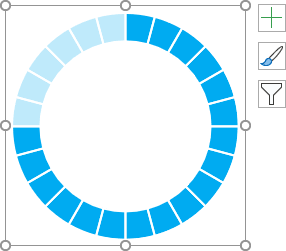 24-parts pie charts in PowerPoint 365