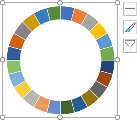 24-parts pie chart in PowerPoint 365