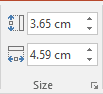 Size group in PowerPoint 2016