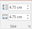 Size group in PowerPoint 2016