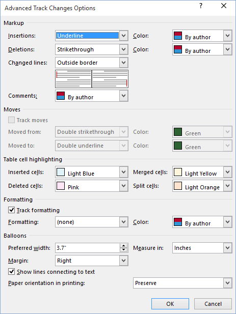 Track Changes in Word 2016