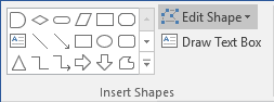 Insert Shapes group in Word 2016