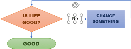 Connector with text in Word 365