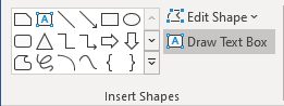 Draw Text Box in Insert Shapes group in Word 365