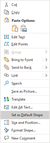 Default shape in PowerPoint for Microsoft 365 Default shape in PowerPoint 365