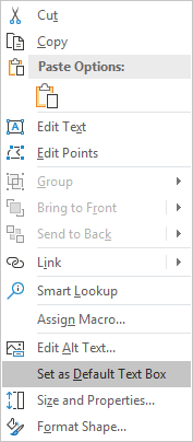 Default text box in Excel 365