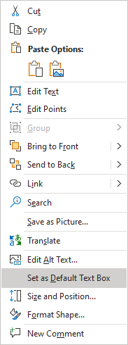 Default text box in PowerPoint 365