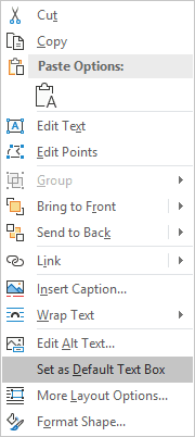 Default text box in Word for Microsoft 365 Default text box in Word 365