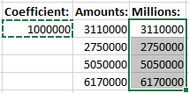 Convert original amounts to convenient amounts in Excel 2016