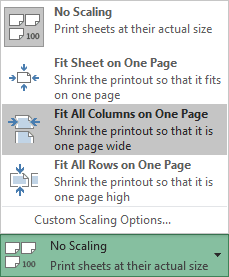 Fit All Columns on One Page in Excel 2016