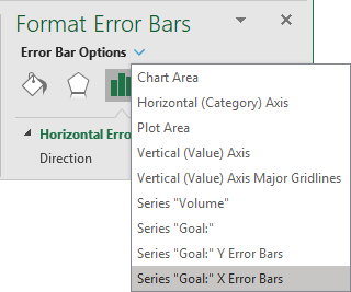 Error Bar Options in Excel 365