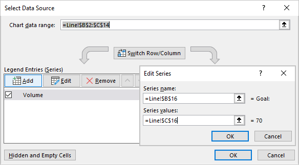Edit Series in Excel 365