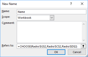 New Name dialog box in Excel 2016 New Name dialog box in Excel 2016