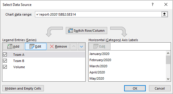 Select Data Source in Excel 365