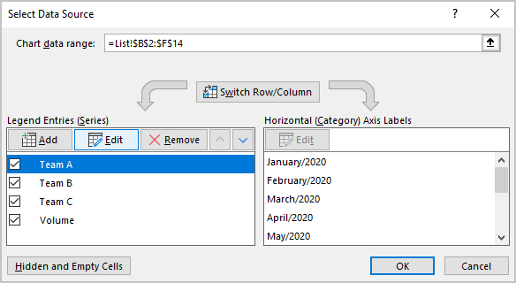 Select Data Source in Excel 365