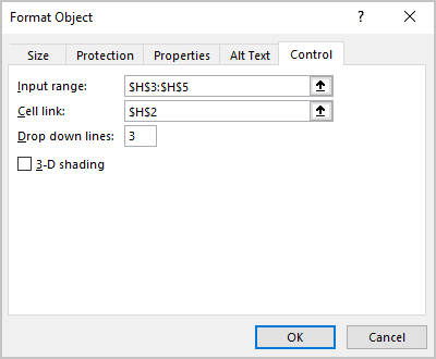 Format Control Combo box in Excel for Microsoft 365 Format Control Combo box in Excel 365