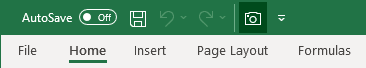 Camera in Quick Access Toolbar Excel 365