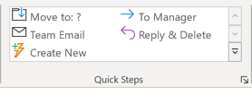 Quick Steps gallery in Outlook 365