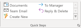 Quick Steps gallery 2 in Outlook 365