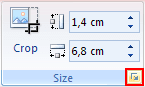 Size in Excel 2007