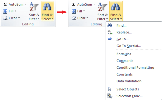 Editing group in Excel 2010