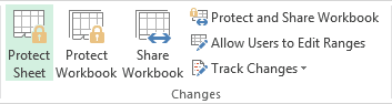 Protect Sheet button in Excel 2013