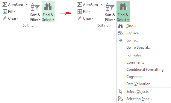 Editing group in Excel 2013