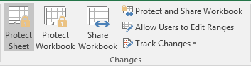 Protect Sheet button in Excel 2016 Protect Sheet button in Excel 2016