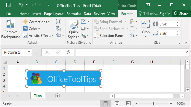 Picture Tools in Excel 2016 Picture Tools in Excel 2016