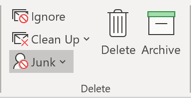 Junk in the Delete group Outlook 365