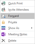 Forward a Calendar Event in Outlook 2016